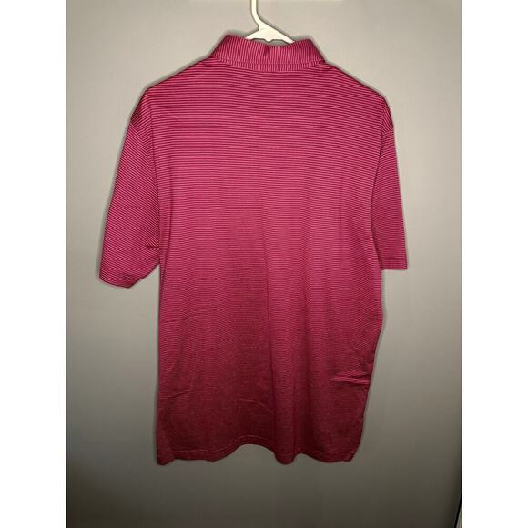 Peter Millar Cotton Stripe Short Sleeve Chest Pocket Polo Shirt Pink Mens Medium - Picture 4 of 6